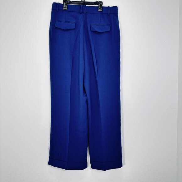 J. Crew Wide-leg essential pant in city crepe in Mediterranean Navy Size 12 NWT - Picture 3 of 7